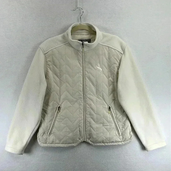 Storm Creek Women's Fleece Jacket Size Large Cream Full Front Zip - Picture 1 of 11